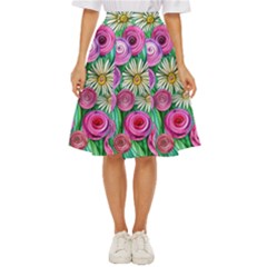 Tropical Flowers Pattern Classic Short Skirt