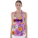 Country-chic Watercolor Flowers Babydoll Tankini Top View1