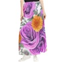 Country-chic Watercolor Flowers Maxi Chiffon Skirt View1