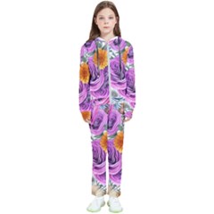 Country-chic Watercolor Flowers Kids  Tracksuit by GardenOfOphir