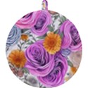 Country-chic Watercolor Flowers Round Trivet View2