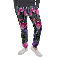 Cheerful Watercolor Flowers Men s Jogger Sweatpants by GardenOfOphir