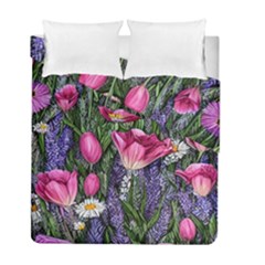 Cheerful Watercolor Flowers Duvet Cover Double Side (full/ Double Size) by GardenOfOphir