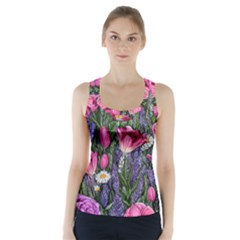 Cheerful Watercolor Flowers Racer Back Sports Top by GardenOfOphir