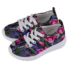 Cheerful Watercolor Flowers Kids  Lightweight Sports Shoes by GardenOfOphir