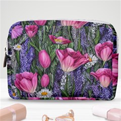 Cheerful Watercolor Flowers Make Up Pouch (medium) by GardenOfOphir