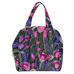 Cheerful Watercolor Flowers Boxy Hand Bag by GardenOfOphir