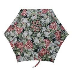 Retro Topical Botanical Flowers Mini Folding Umbrellas by GardenOfOphir