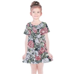 Retro Topical Botanical Flowers Kids  Simple Cotton Dress by GardenOfOphir