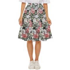 Retro Topical Botanical Flowers Classic Short Skirt