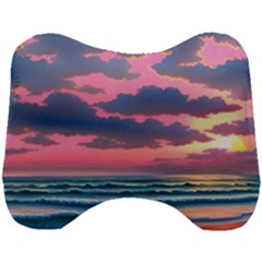 Sunset Over The Beach Head Support Cushion by GardenOfOphir