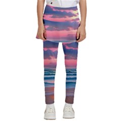 Sunset Over The Beach Kids  Skirted Pants by GardenOfOphir