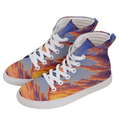 Summer Sunset Over Beach Men s Hi-top Skate Sneakers by GardenOfOphir