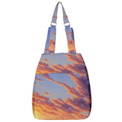 Summer Sunset Over Beach Center Zip Backpack by GardenOfOphir