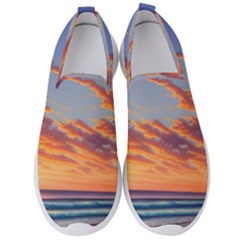 Summer Sunset Over Beach Men s Slip On Sneakers by GardenOfOphir