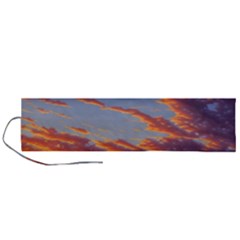 Summer Sunset Over Beach Roll Up Canvas Pencil Holder (l) by GardenOfOphir