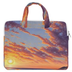 Summer Sunset Over Beach Macbook Pro 16  Double Pocket Laptop Bag  by GardenOfOphir