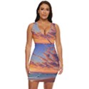 Summer Sunset Over Beach Draped Bodycon Dress View1