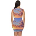 Summer Sunset Over Beach Draped Bodycon Dress View4