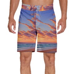 Summer Sunset Over Beach Men s Beach Shorts by GardenOfOphir