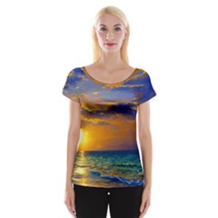 Nature Sunset Cap Sleeve Top by GardenOfOphir