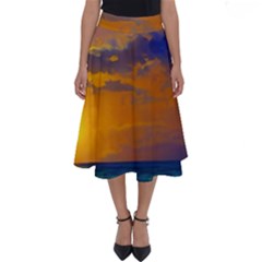 Nature Sunset Perfect Length Midi Skirt by GardenOfOphir