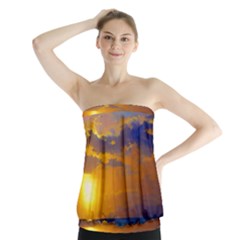 Nature Sunset Strapless Top by GardenOfOphir