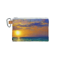 Nature Sunset Canvas Cosmetic Bag (small) by GardenOfOphir