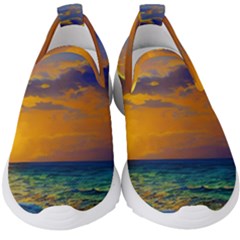 Nature Sunset Kids  Slip On Sneakers by GardenOfOphir