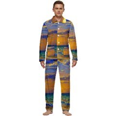 Nature Sunset Men s Long Sleeve Velvet Pocket Pajamas Set by GardenOfOphir