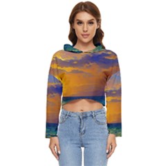 Nature Sunset Women s Lightweight Cropped Hoodie by GardenOfOphir