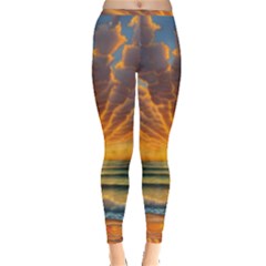 Waves At Sunset Inside Out Leggings by GardenOfOphir