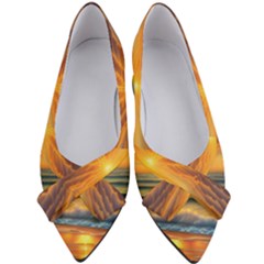 Waves At Sunset Women s Bow Heels by GardenOfOphir