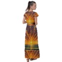 Waves At Sunset Flutter Sleeve Maxi Dress View2