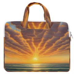 Waves At Sunset Macbook Pro 13  Double Pocket Laptop Bag by GardenOfOphir