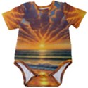 Waves At Sunset Baby Short Sleeve Bodysuit View1