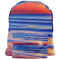 Golden Sunset Over Beach Giant Full Print Backpack by GardenOfOphir