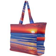 Golden Sunset Over Beach Simple Shoulder Bag by GardenOfOphir