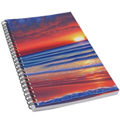 Golden Sunset Over Beach 5 5  X 8 5  Notebook by GardenOfOphir