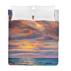 Serene Sunset Over Beach Duvet Cover Double Side (full/ Double Size) by GardenOfOphir