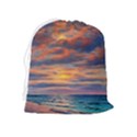 Serene Sunset Over Beach Drawstring Pouch (XL) View2