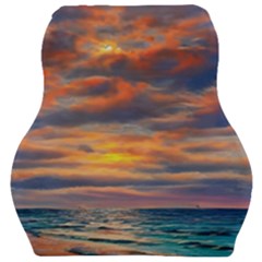 Serene Sunset Over Beach Car Seat Velour Cushion  by GardenOfOphir