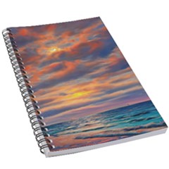 Serene Sunset Over Beach 5 5  X 8 5  Notebook by GardenOfOphir