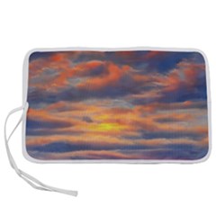 Serene Sunset Over Beach Pen Storage Case (l) by GardenOfOphir