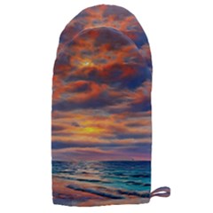 Serene Sunset Over Beach Microwave Oven Glove by GardenOfOphir