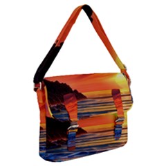 Reflecting Sunset Over Beach Buckle Messenger Bag by GardenOfOphir