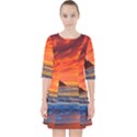 Reflecting Sunset Over Beach Quarter Sleeve Pocket Dress View1