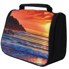 Reflecting Sunset Over Beach Full Print Travel Pouch (big) by GardenOfOphir