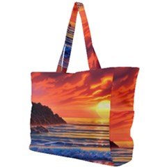 Reflecting Sunset Over Beach Simple Shoulder Bag by GardenOfOphir