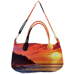 Reflecting Sunset Over Beach Removal Strap Handbag by GardenOfOphir